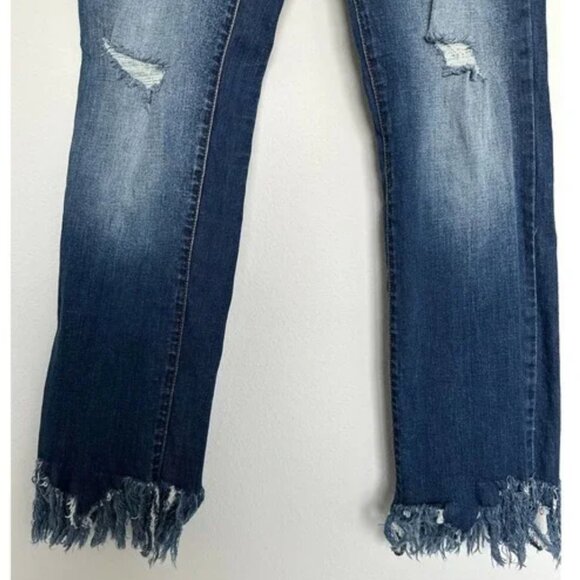 🥳 FINAL SALE 🎉 Kancan Hippie Distressed Fringed Jean Sz 26 - Picture 4 of 10